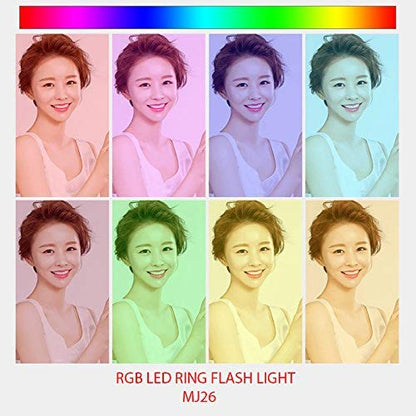 RGB LED Soft Ring Light 10Inch, RGB Flash Ring Light for Camera Smartphone YouTube Video Shooting and Makeup