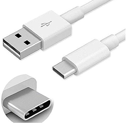 USB Type C Cable Nylon Braided USB C QC 3.0 Fast Charging Short Power Bank Cable for Samsung Galaxy S10e/S10+/S10/S9/S9+/Note 9/S8/Note 8, LG G7 G5 G6, Moto G6 G7 (0.25M, White)