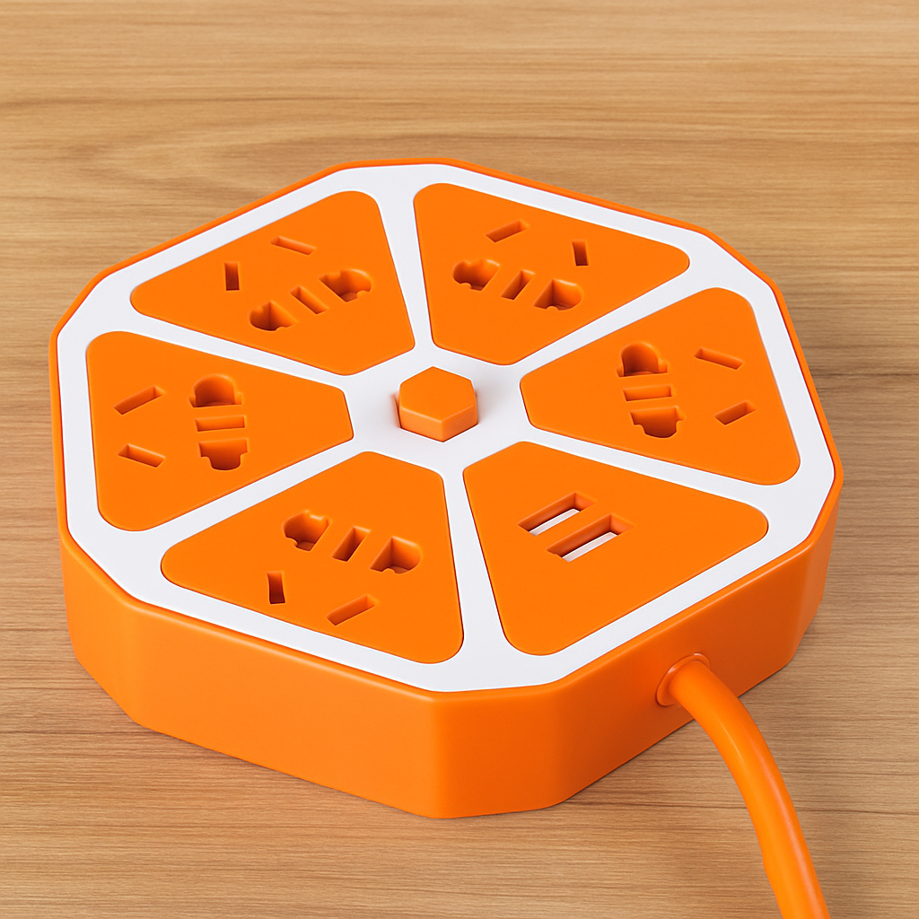 6-Port USB Socket with Cable Charging Pad Dock