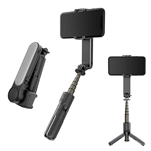 Foldable Mini Handheld Selfie Stick Tripod Smartphone 1-Axis Gimbal Stabilizer with Multifunction Remote 360?Automatic Rotation for iPhone Android