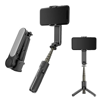 Foldable Mini Handheld Selfie Stick Tripod Smartphone 1-Axis Gimbal Stabilizer with Multifunction Remote 360?Automatic Rotation for iPhone Android