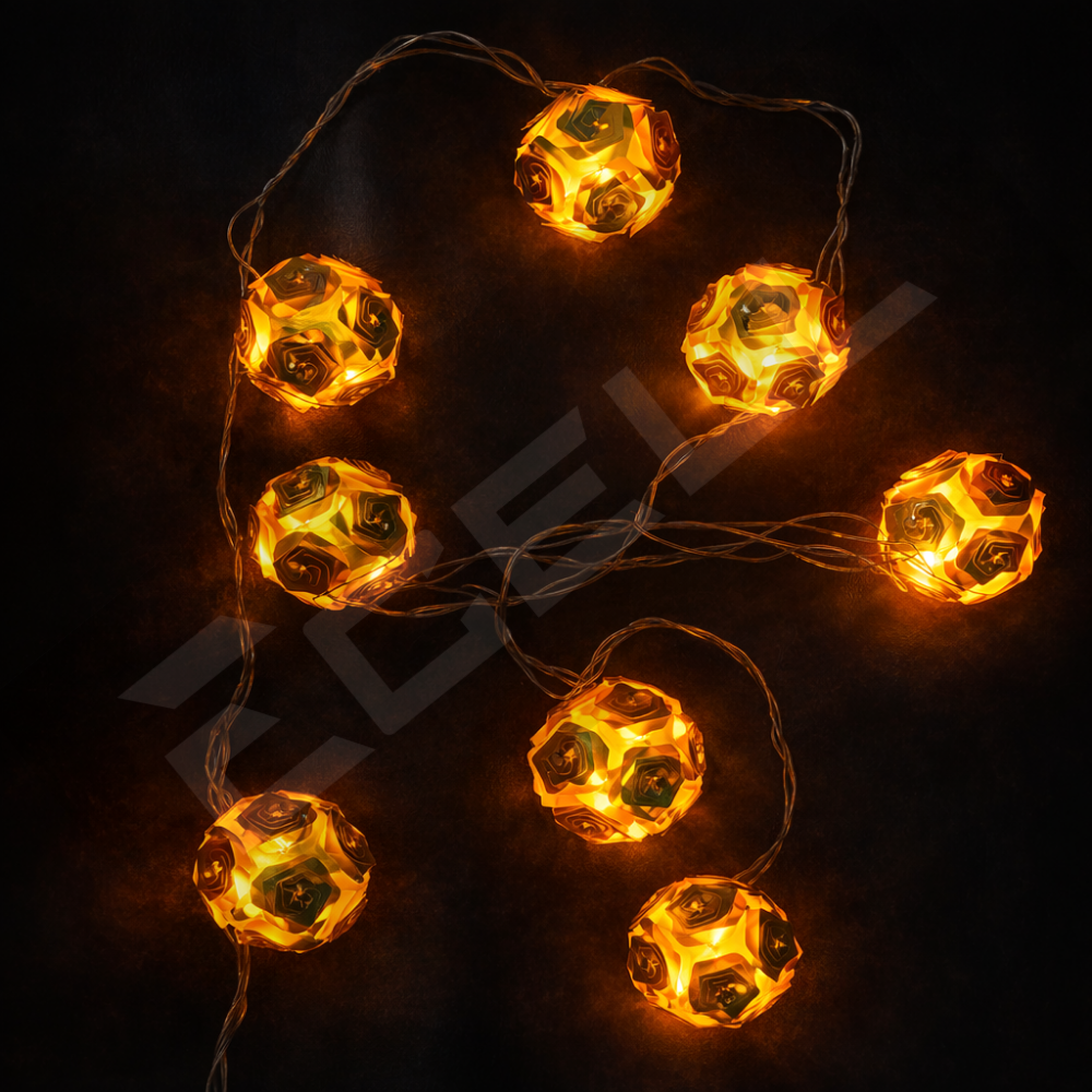 10-Ball Warm Yellow Decorative String Lights
