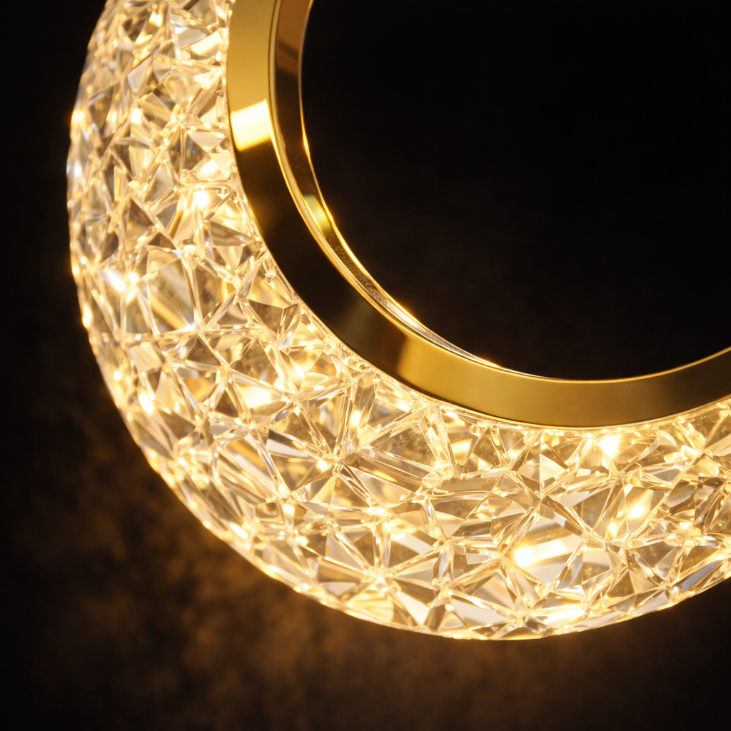 Crescent Moon Crystal Pendant Light —(1 Ft)