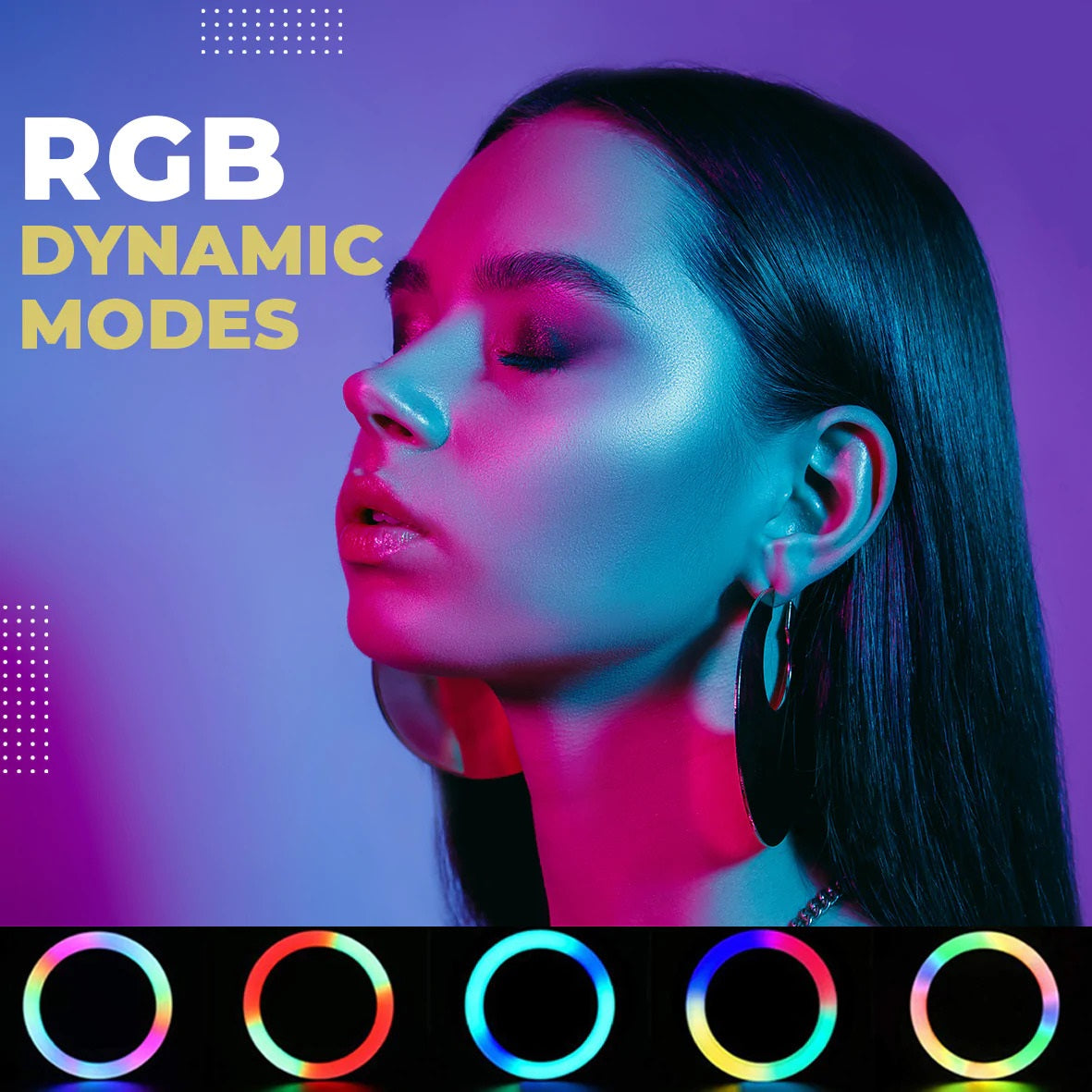 RGB LED Soft Ring Light 10Inch, RGB Flash Ring Light for Camera Smartphone YouTube Video Shooting and Makeup