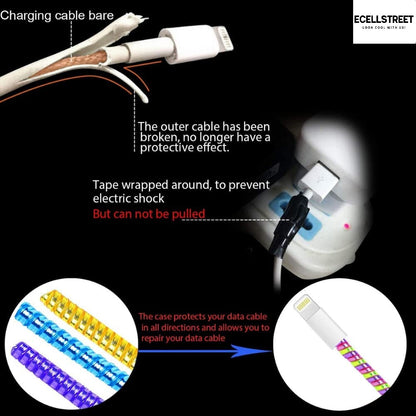 Spiral Electroplated Metallic Finish Plastic Cable Cord
