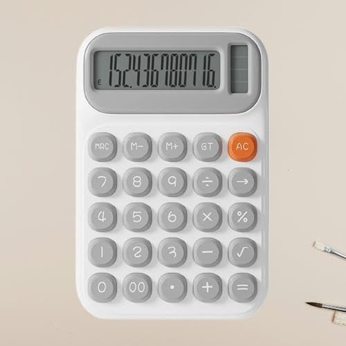 Cute Desktop Calculator with Large LCD Display, Soft Bubble Keys, GT & AC Buttons – Perfect for Study, Office & Home Use
