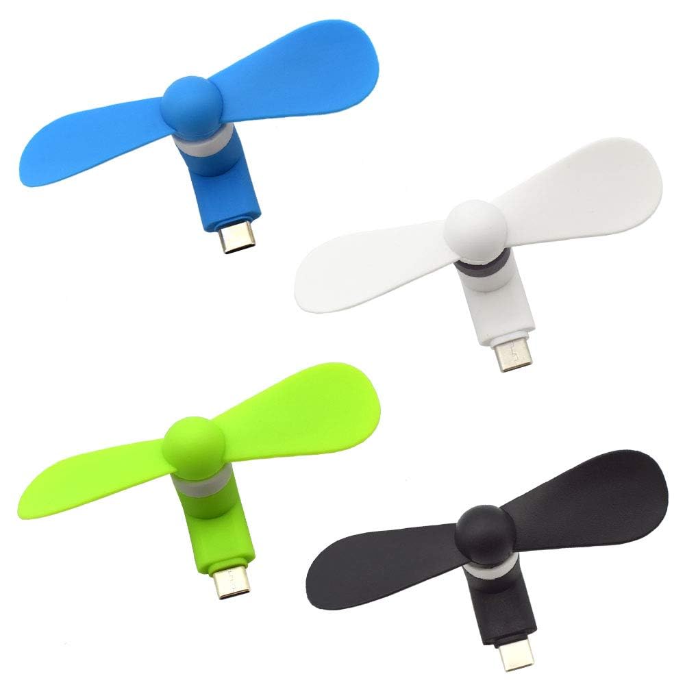 Duxk - 1 No of Mini Type-C Mini Fan 2-Blade High Speed USB Fan, Mini Mobile Cooler, Mini fan Support with All Android Type-C Smatphones with OTG Function(Any Colour As Per Availblity)