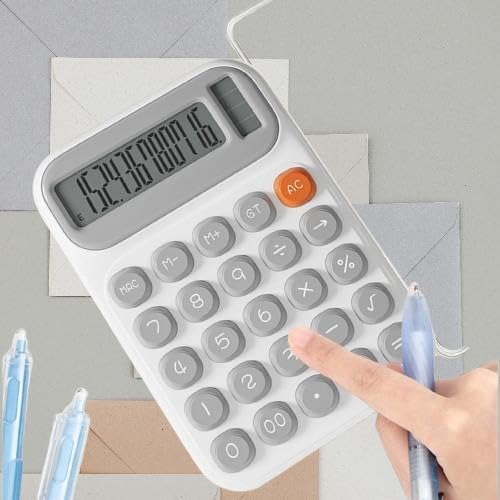 Cute Desktop Calculator with Large LCD Display, Soft Bubble Keys, GT & AC Buttons – Perfect for Study, Office & Home Use