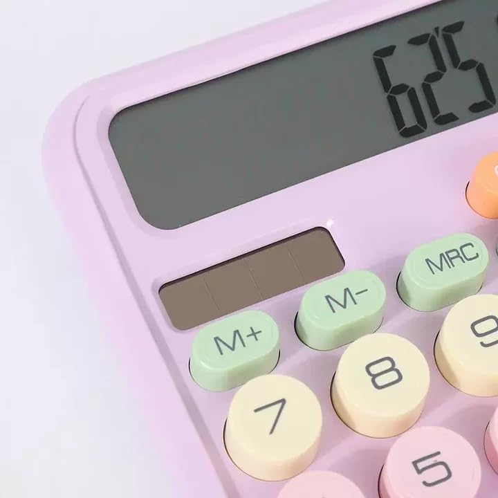 Cute Desktop Calculator with Large LCD Display, Soft Bubble Keys, GT & AC Buttons – Perfect for Study, Office & Home Use