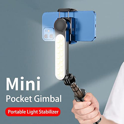 Foldable Mini Handheld Selfie Stick Tripod Smartphone 1-Axis Gimbal Stabilizer with Multifunction Remote 360?Automatic Rotation for iPhone Android
