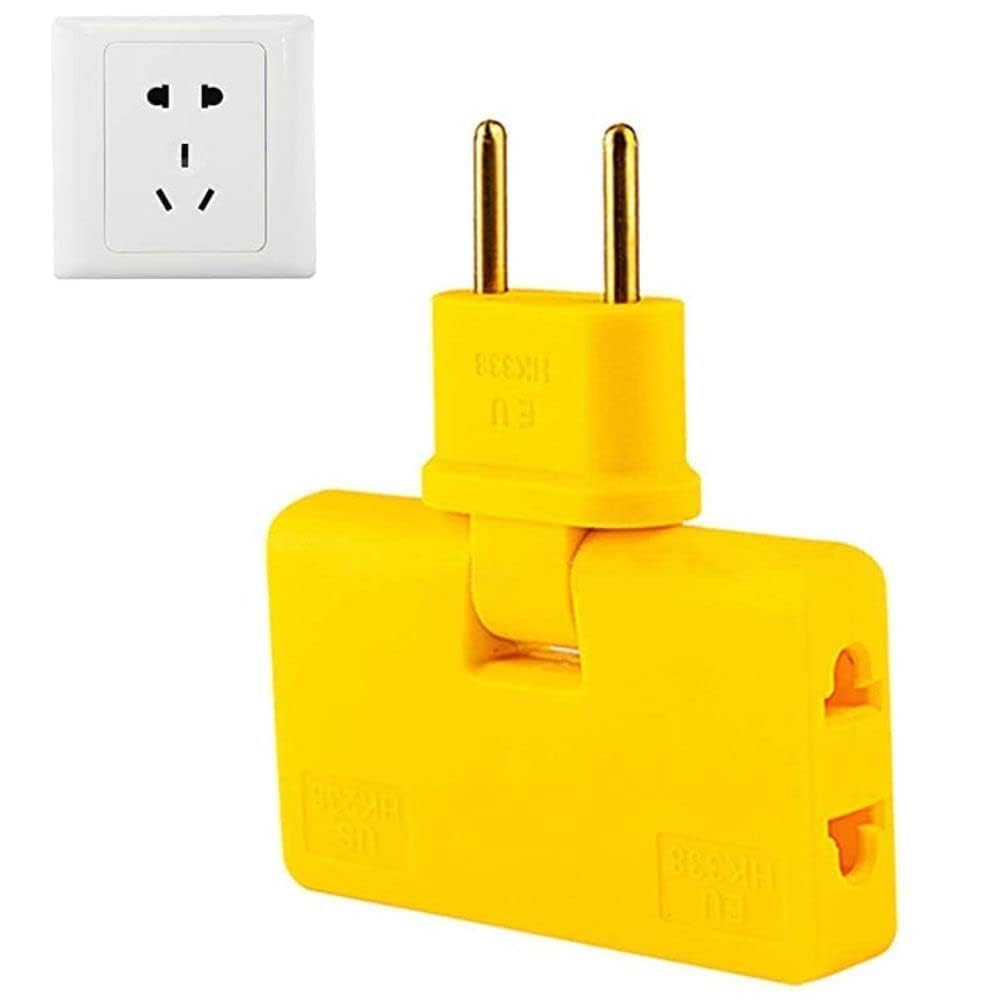 MURTISIDDH Rotate Plug EU Converter 3 in 1 Rotatable Outlet Extender 180 Degree Extension Plug with Foldable Multi Plug Mini Slim Wireless Outlet Adapter(Multicolor,Pic 1)