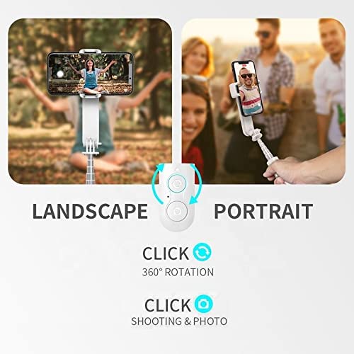 Foldable Mini Handheld Selfie Stick Tripod Smartphone 1-Axis Gimbal Stabilizer with Multifunction Remote 360?Automatic Rotation for iPhone Android