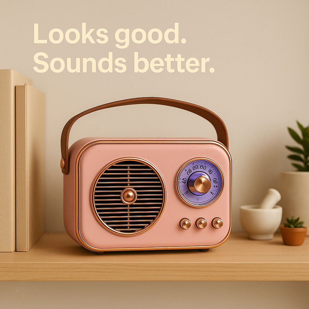 SonicOrb RetroWave 15W Bluetooth Speaker Deep Bass