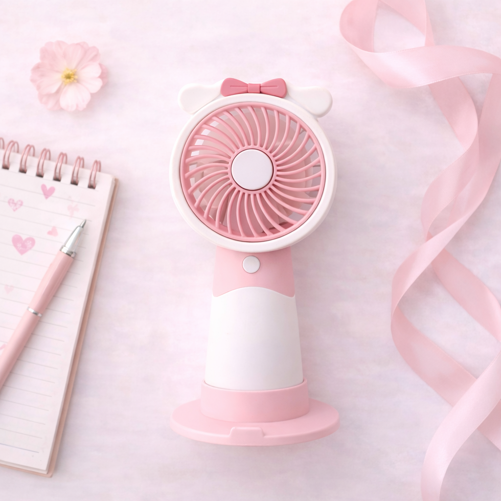 Cute Portable Charging 3 Speed Mode Fan with Desk Stand