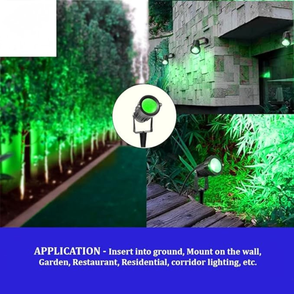 7W Waterproof Outdoor LED Green Garden Light – Aluminium Body