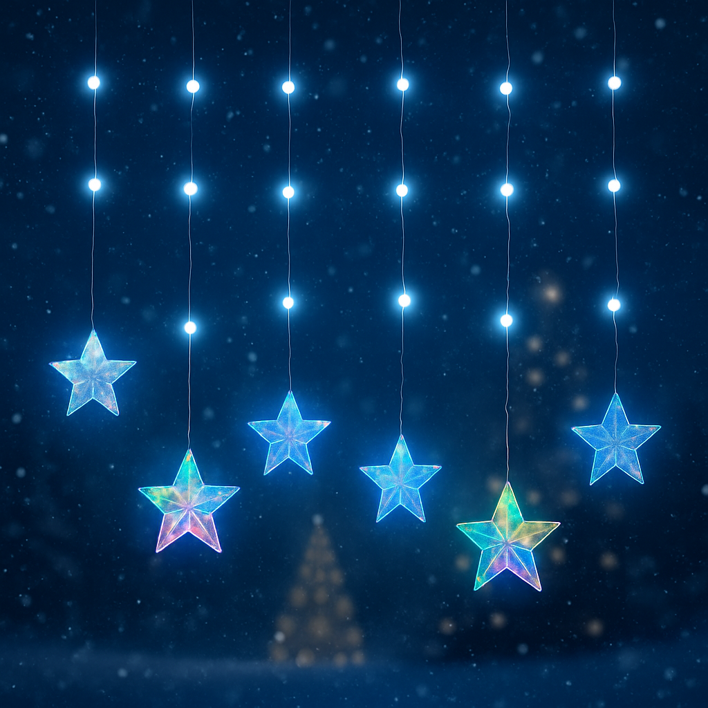 Multicolor Glowing Star Curtain Lights