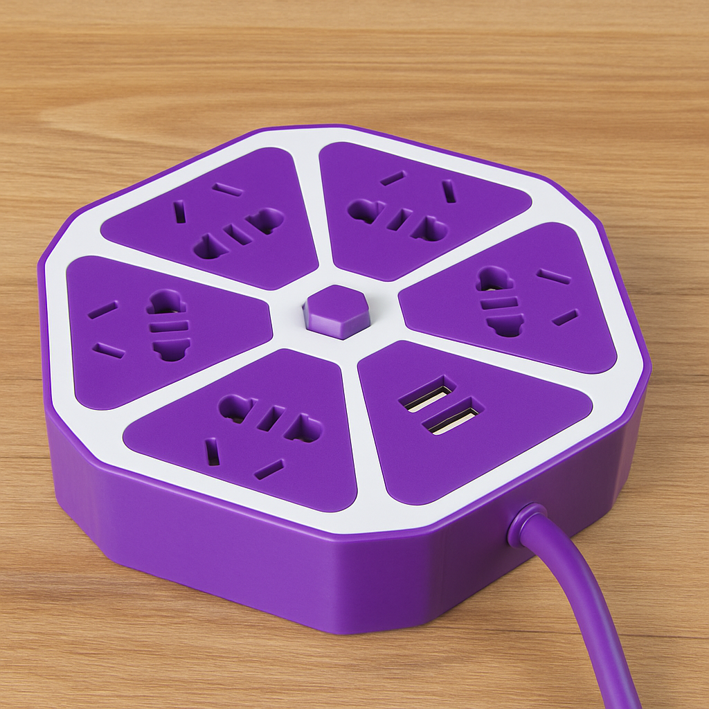 6-Port USB Socket with Cable Charging Pad Dock
