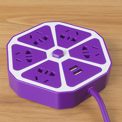6-Port USB Socket with Cable Charging Pad Dock