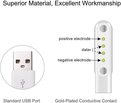 USB Magnetic 4 pin Charger For Smart Watch Charging Cable Compatible with BeatXP Marv 1.85" HD Screen Ultra Thin Bezel One-Tap BT 5.3 Calling Smart Watch