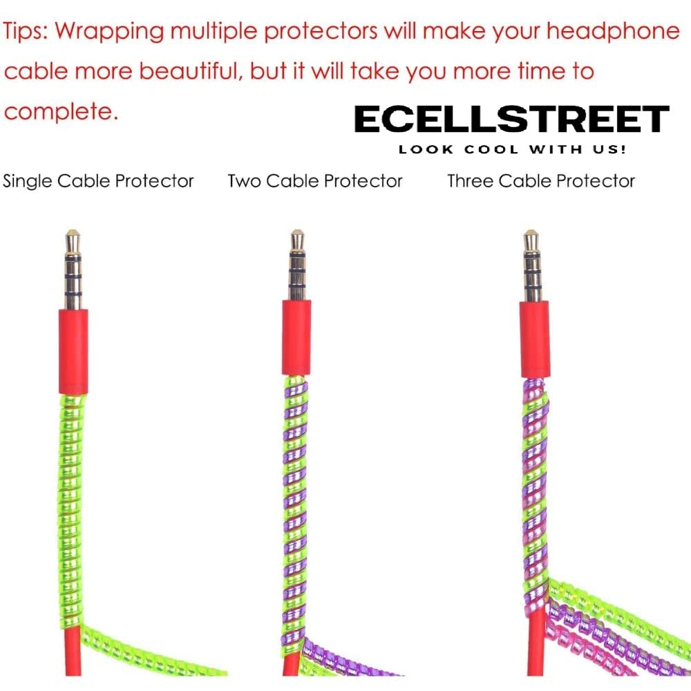 Spiral Electroplated Metallic Finish Plastic Cable Cord