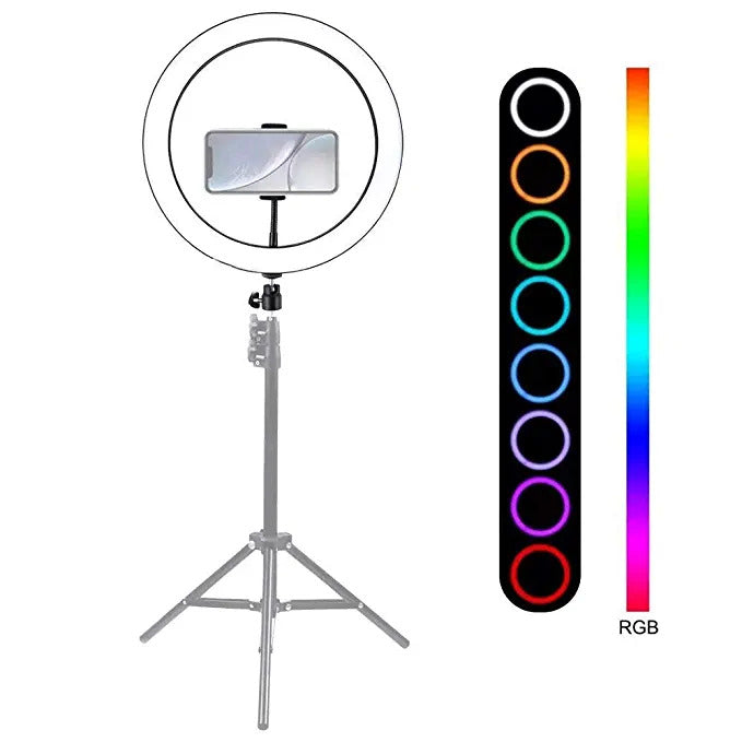 RGB LED Soft Ring Light 10Inch, RGB Flash Ring Light for Camera Smartphone YouTube Video Shooting and Makeup