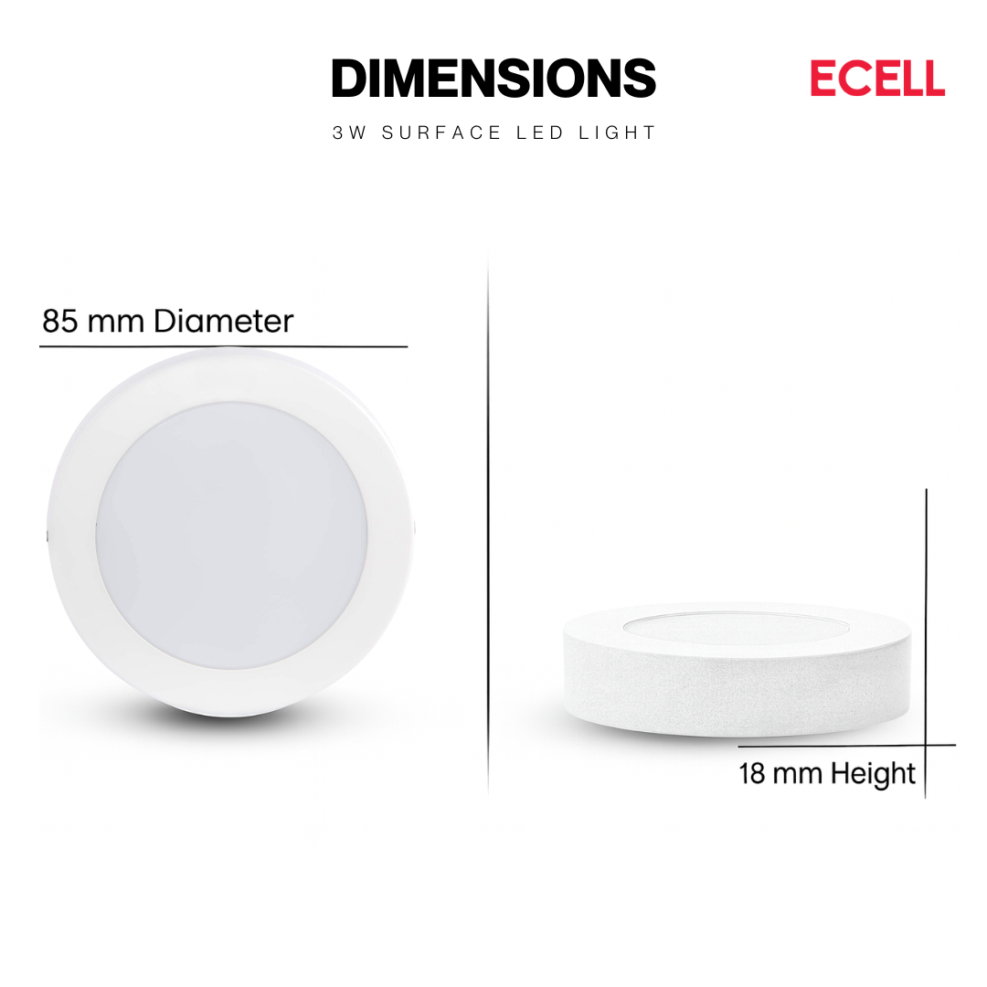 3W Surface LED Light – Warm White & White