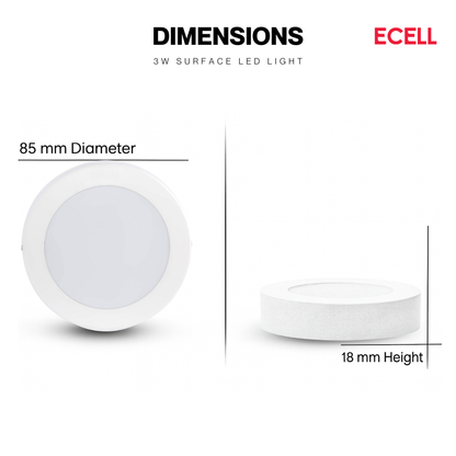 3W Surface LED Light – Warm White & White