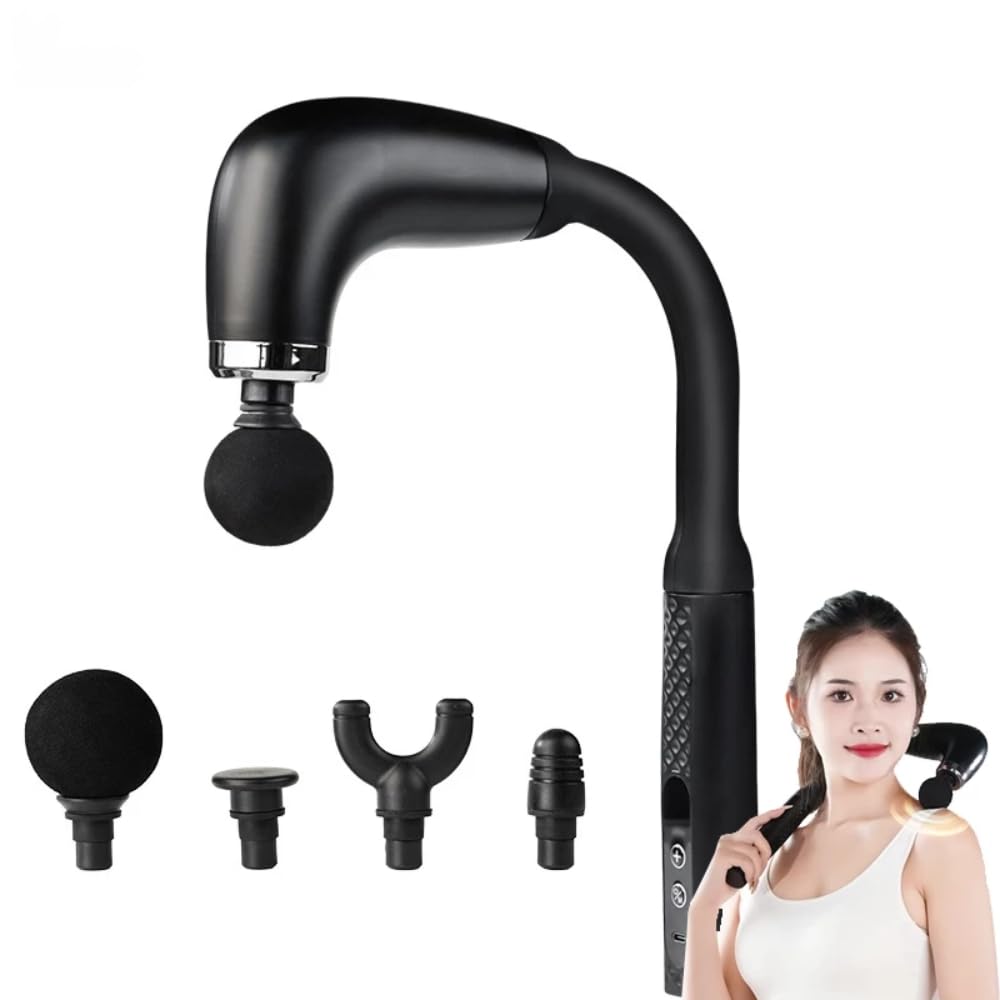 Replicates Shiatsu Massager with Upgraded Extended Handle, Full Body Massager for Pain Relief Deep Tissue with LCD Screen, Massage Gun with 4 Massage Heads | 9 Modes & 9 Speed Levels