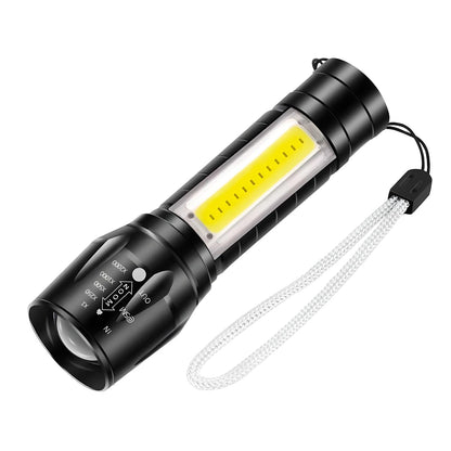 Rechargeable Flashlight – 10000 Lumen High Power LED Torch, 1200M Long Beam, USB-C Charging, 10+ Hours Runtime, Adjustable Zoom Light for Camping, Hiking, Emergency, Outdoor Use (Black -M035-C)