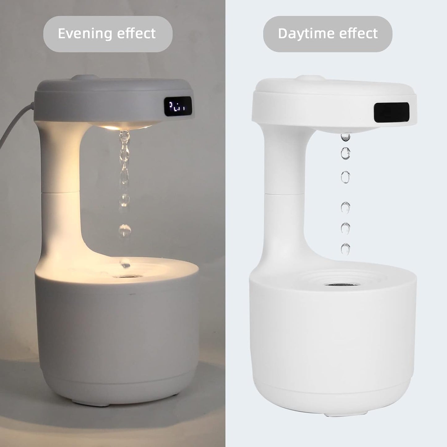 Anti-Gravity Water Droplet Humidifier with 2 Mode