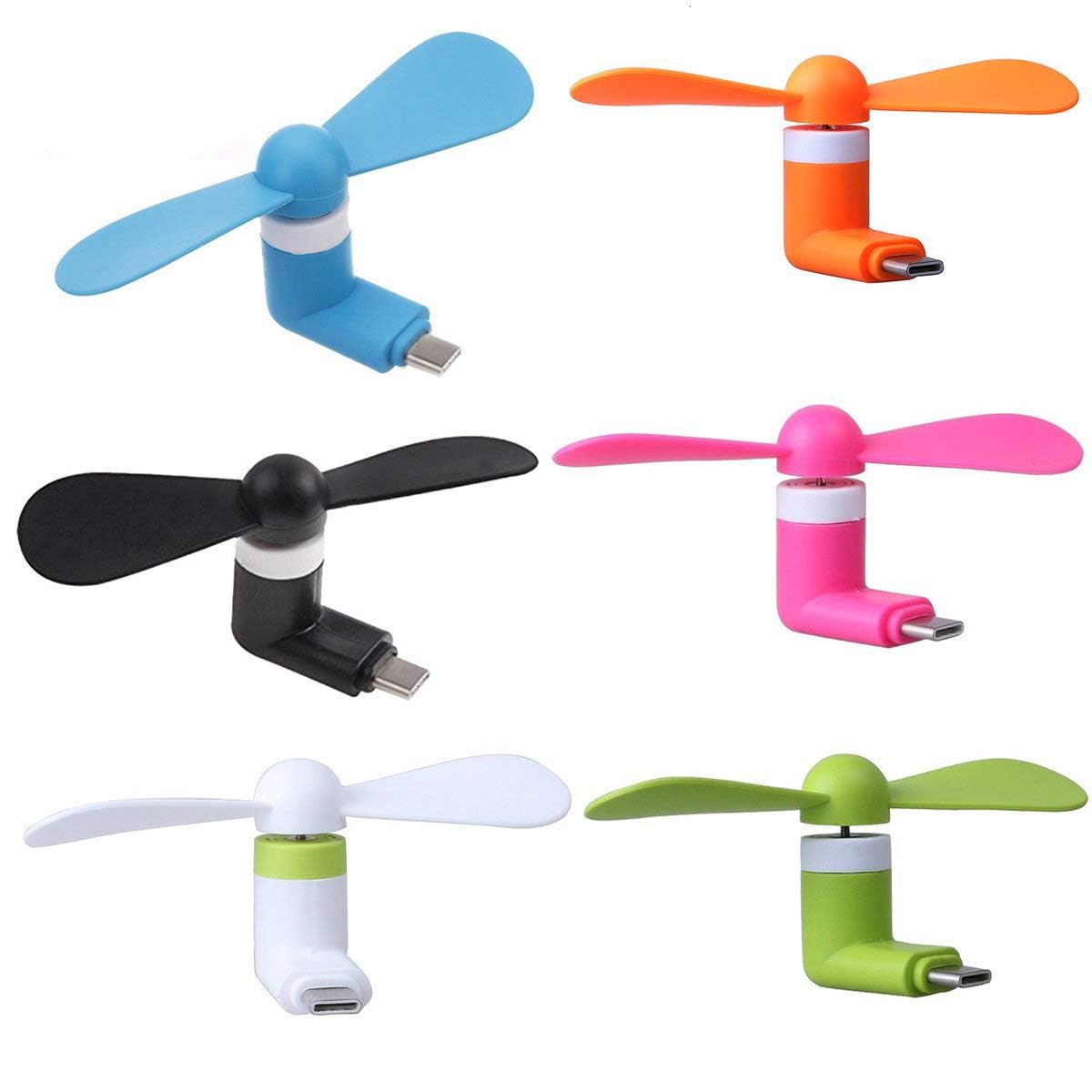 Duxk - 1 No of Mini Type-C Mini Fan 2-Blade High Speed USB Fan, Mini Mobile Cooler, Mini fan Support with All Android Type-C Smatphones with OTG Function(Any Colour As Per Availblity)