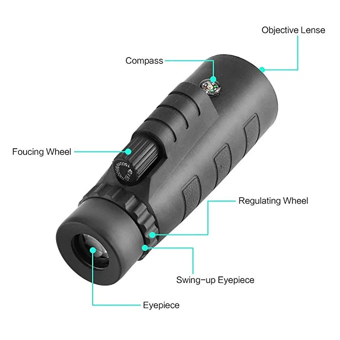 Panda Camera 40x60 HD Monocular Lens Telescope with Mini Tripod and Mobile Camera Clip for All Smartphones