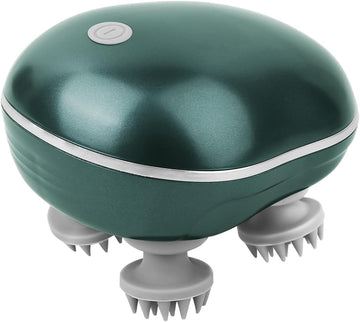 Tusmad Electric Scalp Massager, Scalp Massager - 96 Silicone Kneading Points with Detachable Heads | Multi-Use Scalp, Body & Head Massager for Hair Growth | Ergonomic Green Design (Green)