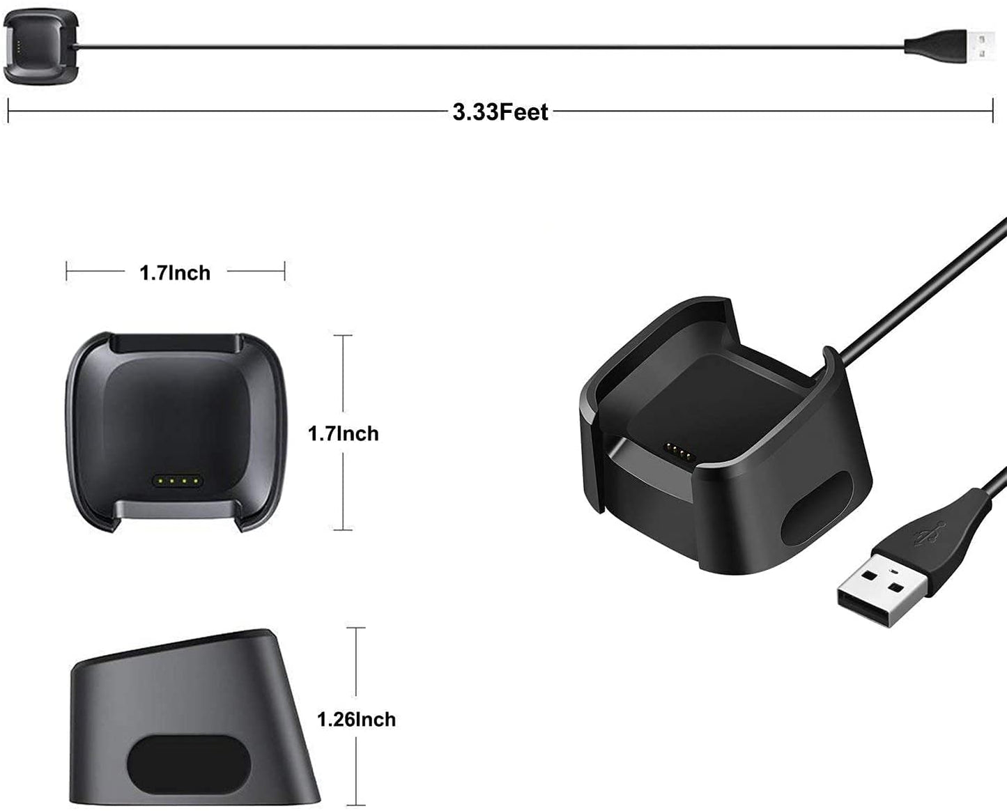 Charger for Fitbit Versa/Versa Lite/Versa SE (Not for Versa 2/3)