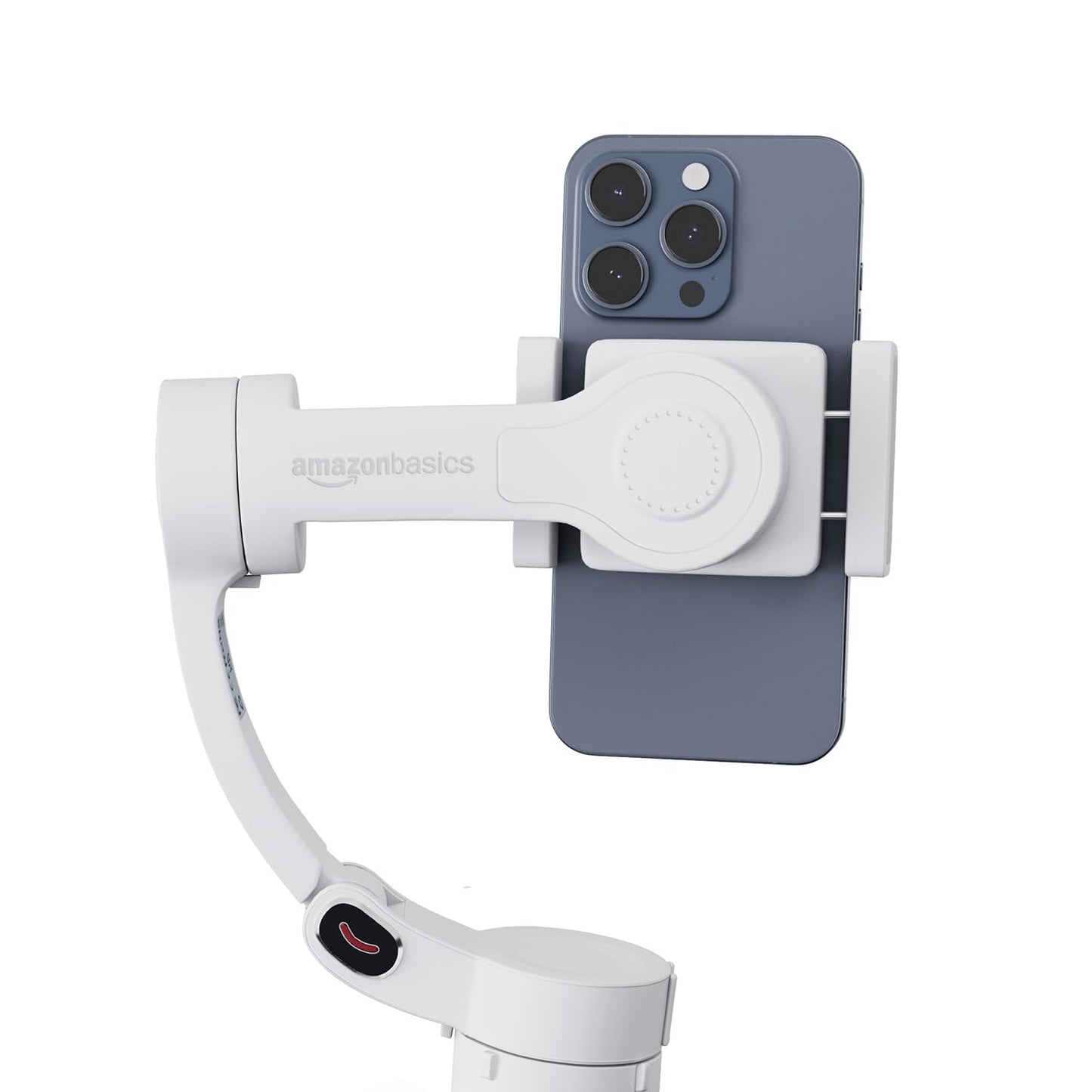 Amazon Basics Foldable 3-Axis Gimbal Stabilizer | Advanced Gyroscope | Shake-Free Footage | Object Tracking | Panoramic, Time-Lapse & Slow-Motion | 2500mAh Battery | Ideal for Vlogging (Light Grey)