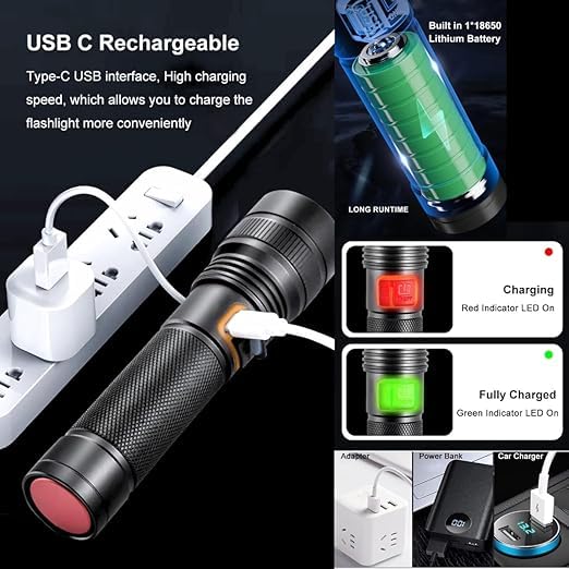 100W  Type-C LED Flashlight