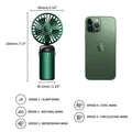 HASTHIP® Hand Fan for Women, Mini Small Portable Fan with USB Charging, 5 Speeds Fan with Lanyard, Fragrance Sheet and Base, Built-in 3000mAh Battery, Foldable 90°, LED Battery Level Display (Green)