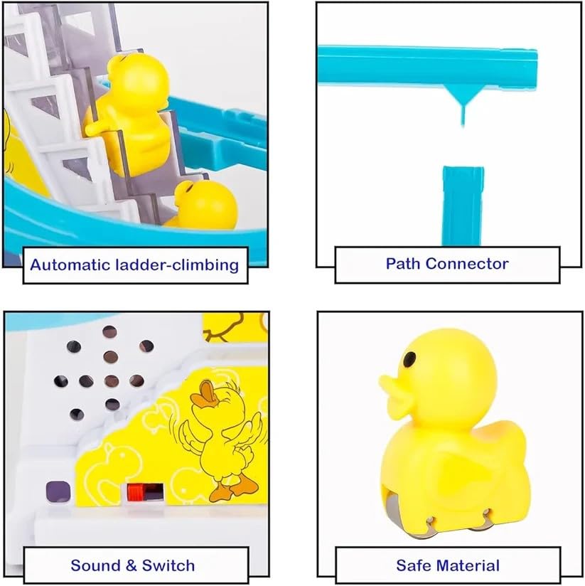 Cute Duck Climbing Stairs Toy with Lights & Music