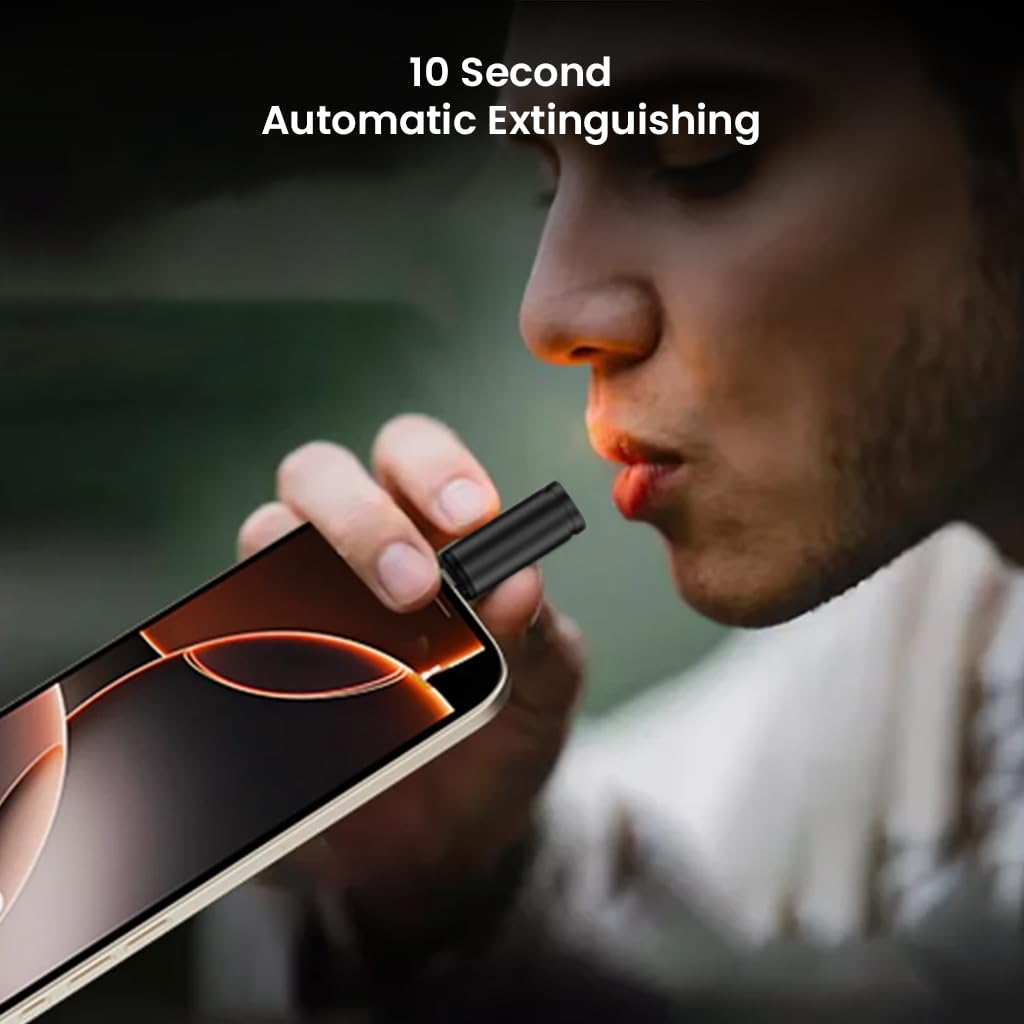 USB-C Electric Flameless Lighter – Mobile-Powered Keychain Fire Starter for Cigarettes, Travel & Camping (No Gas, No Battery)