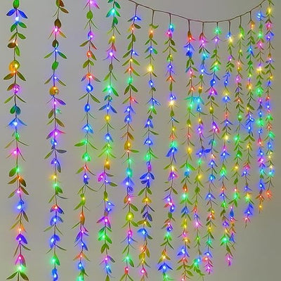 200 LED Leaf Vine Curtain Multi Color