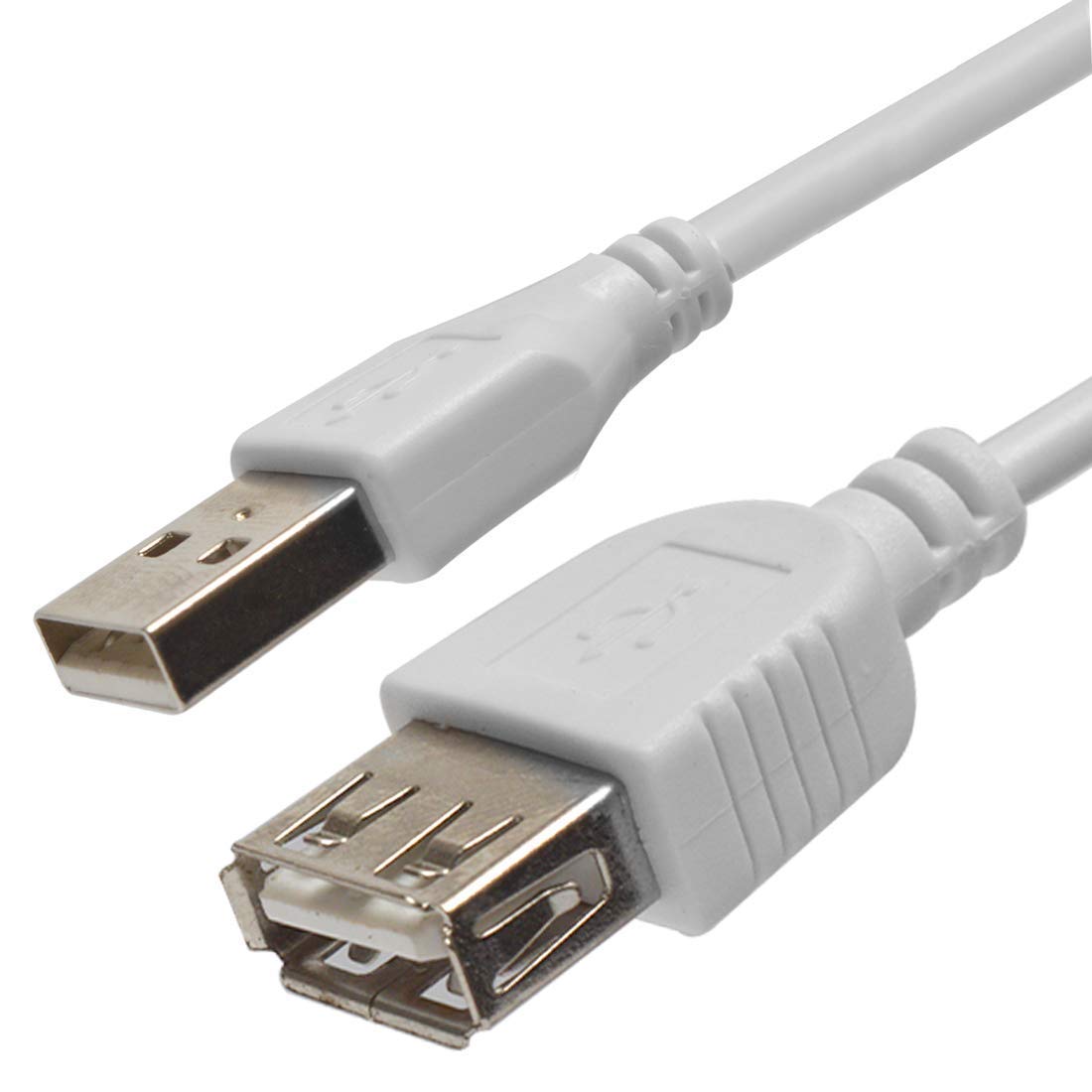Extension Hi-Speed USB Cable Male A to Female A for Laptop/ PC/ Mac/ Printers (White)