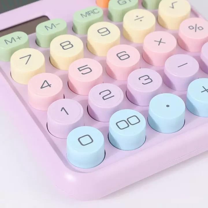 Cute Desktop Calculator with Large LCD Display, Soft Bubble Keys, GT & AC Buttons – Perfect for Study, Office & Home Use