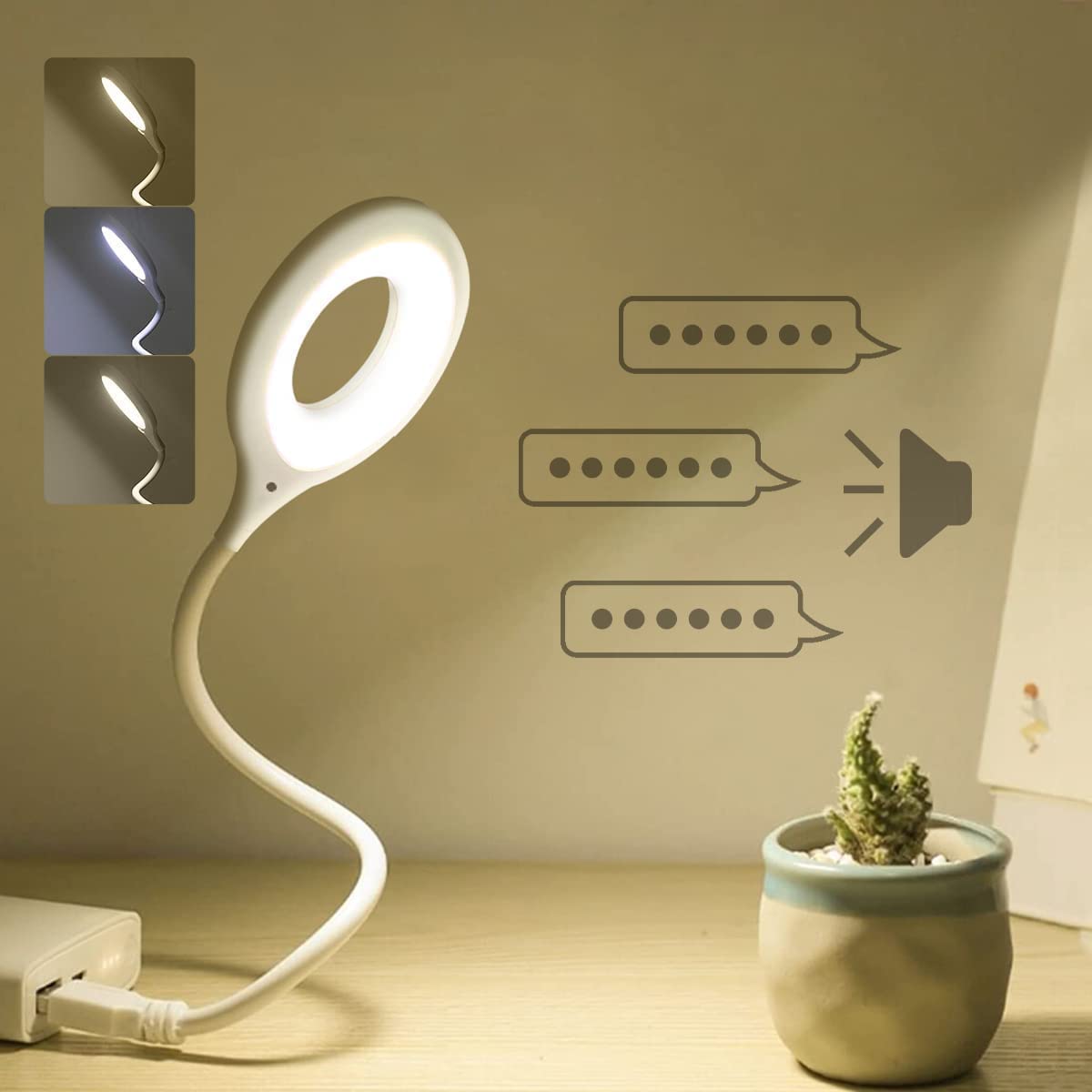 USB Intelligent Voice Control Lamp Activated Lights