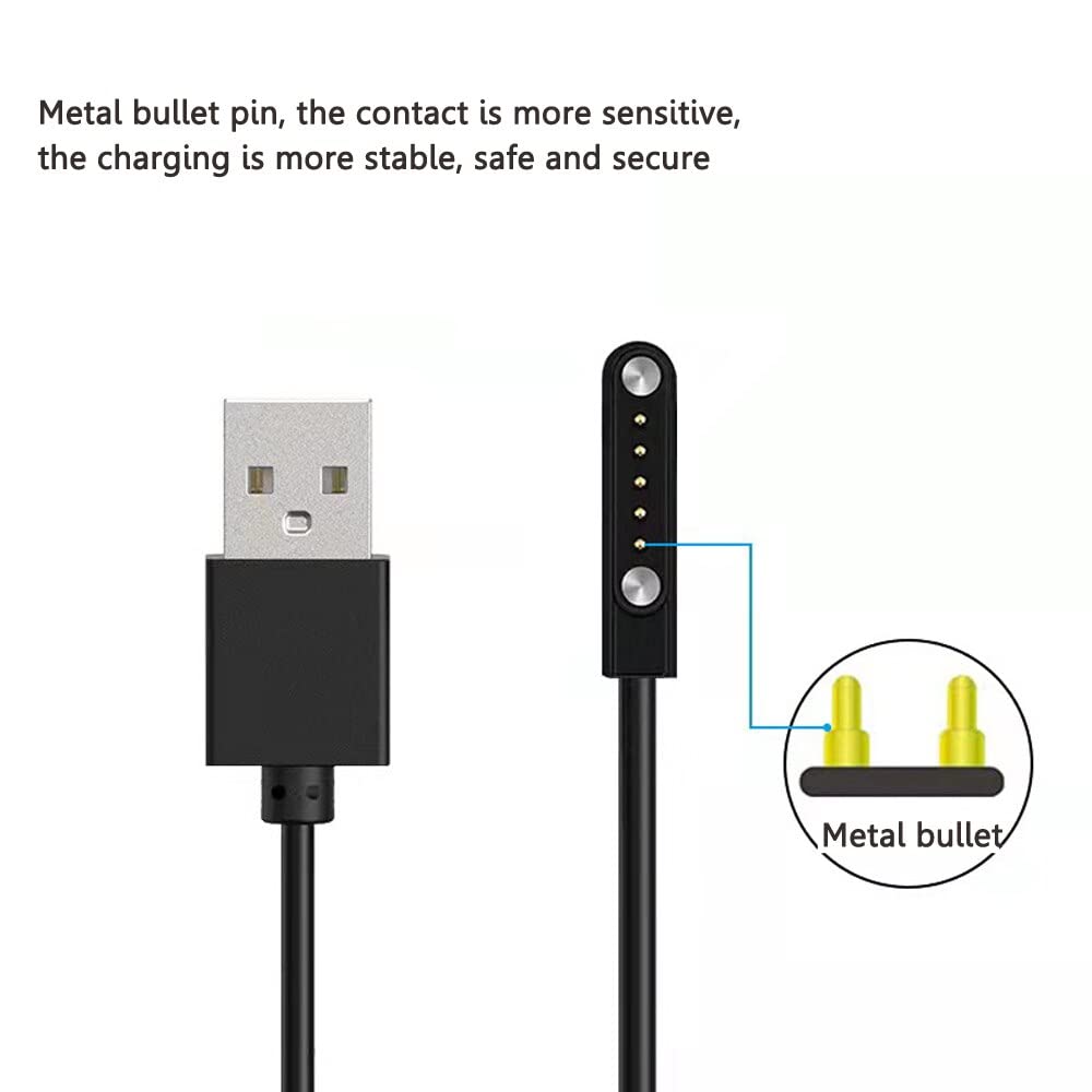 Universal USB Cable Watch Charger Magnetic 5 pin, Watch Charger, 12mm Adapter Length 45 cm for Smart Watch (5pin, Cable only)