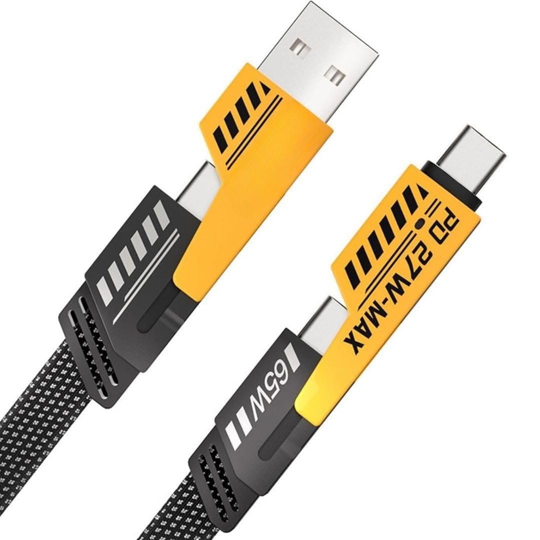 4-in-1 65W Charging Cable | USB-C, Lightning, Type-A