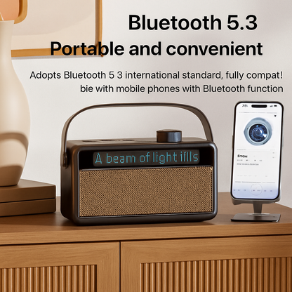 Portable Morden-Finish LED Display Speaker