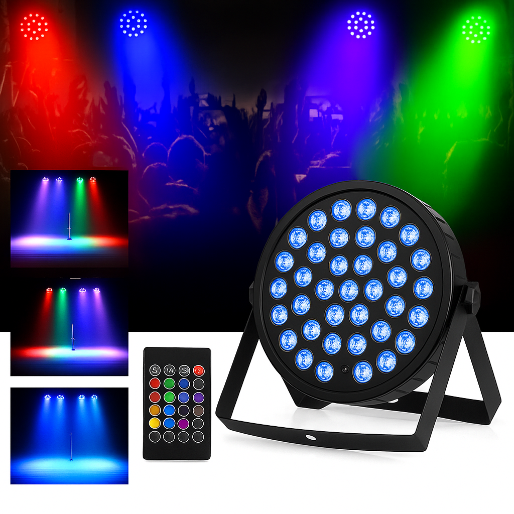 LumoGlow DJ Par 36LED Light Festive RGB