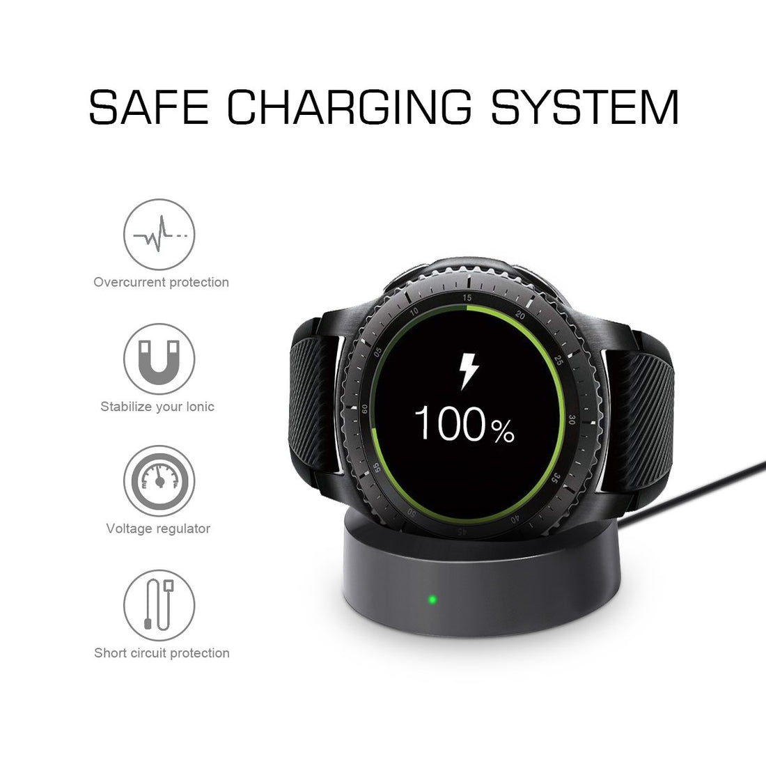 ECellStreet Universal Wireless Charging Magnetic Dock Charger for Samsung Gear S2 S3 Smart Watch