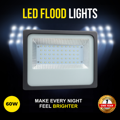 60W LED Flood Light – Pure White, Waterproof & Durable
