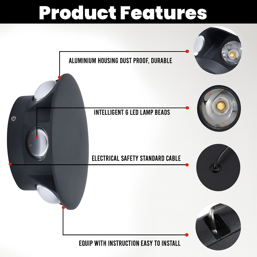 6-Way Warm White Elevation Wall Light – Architectural Outdoor Glow